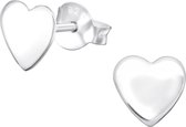 Joy|S - Zilveren hart oorbellen basic 6.5 x 6.5 mm