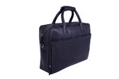 DSTRCT Fletcher November Leren Business Laptoptas - 17,3 inch laptopvak met rits - Sleutelhanger - Zwart