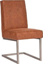 Trend Living Quin Eetkamerstoel - Bruin - Stof - Vintage Onderstel