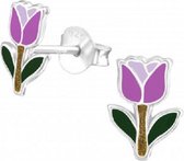 Little Bijoux oorknopje-tulp paars