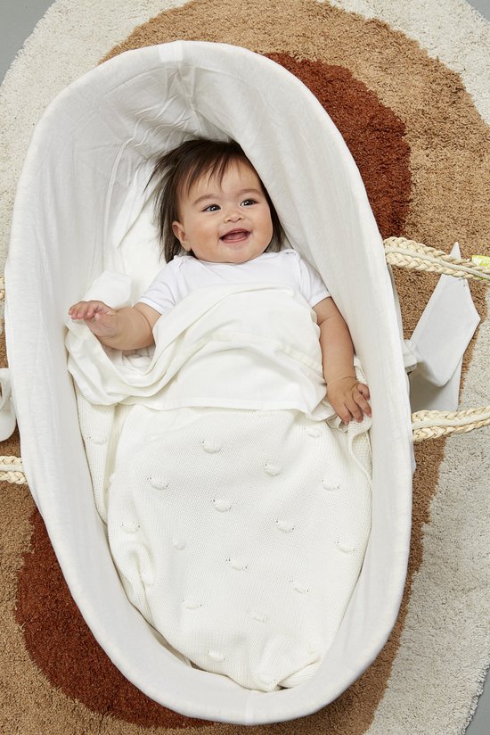 Meyco Baby Knots ledikant deken - offwhite - 100x150cm van Meyco — afbeelding 4