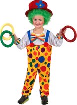 LUCIDA - Kleurrijk clown kostuum met stippen voor kinderen - S 110/122 (4-6 jaar)
