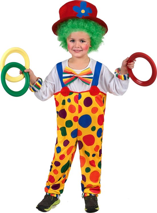 beginsel Bezwaar mythologie LUCIDA - Kleurrijk clown kostuum met stippen voor kinderen - S 110/122 (4-6  jaar) | bol.com