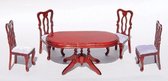 Luxe ovale eettafel met 4 stoelen