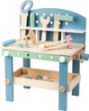 foto van Small Foot Werkbank Nordic Compact Hout 49 Cm Blank/blauw/groen
