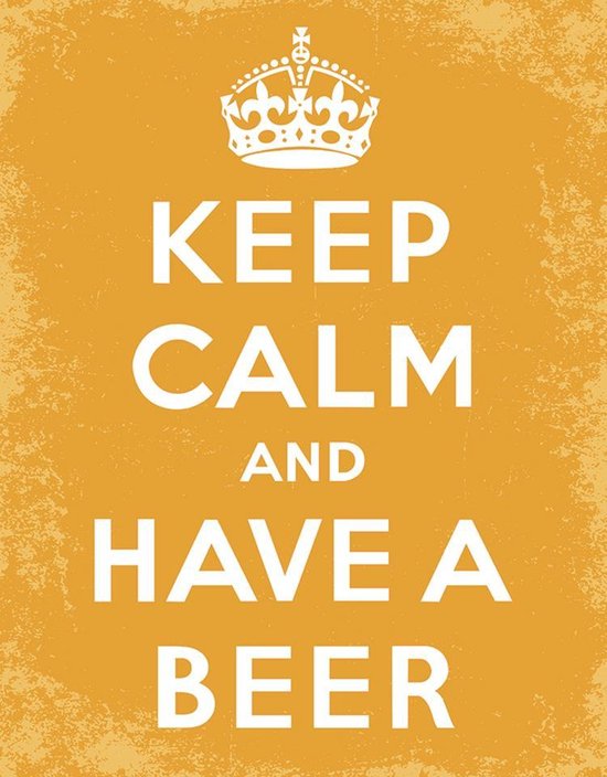 Signs-USA - Keep Calm and have a Beer - retro wandbord - 40 x 30 cm - metaal