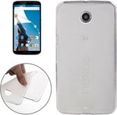 DrPhone Nexus 6 TPU Siliconen Case Ultra Dun Gel Hoesje Transparant Wit