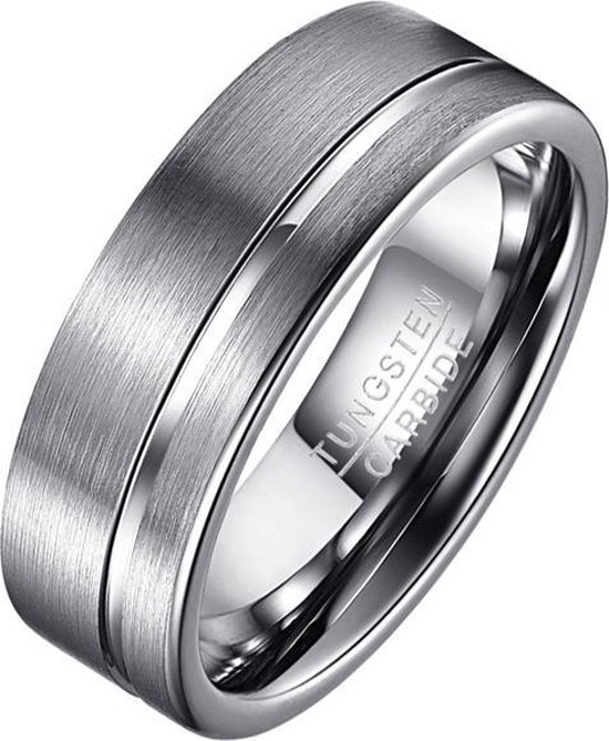 Wolfraam heren ring Single Groove 8mm-17mm