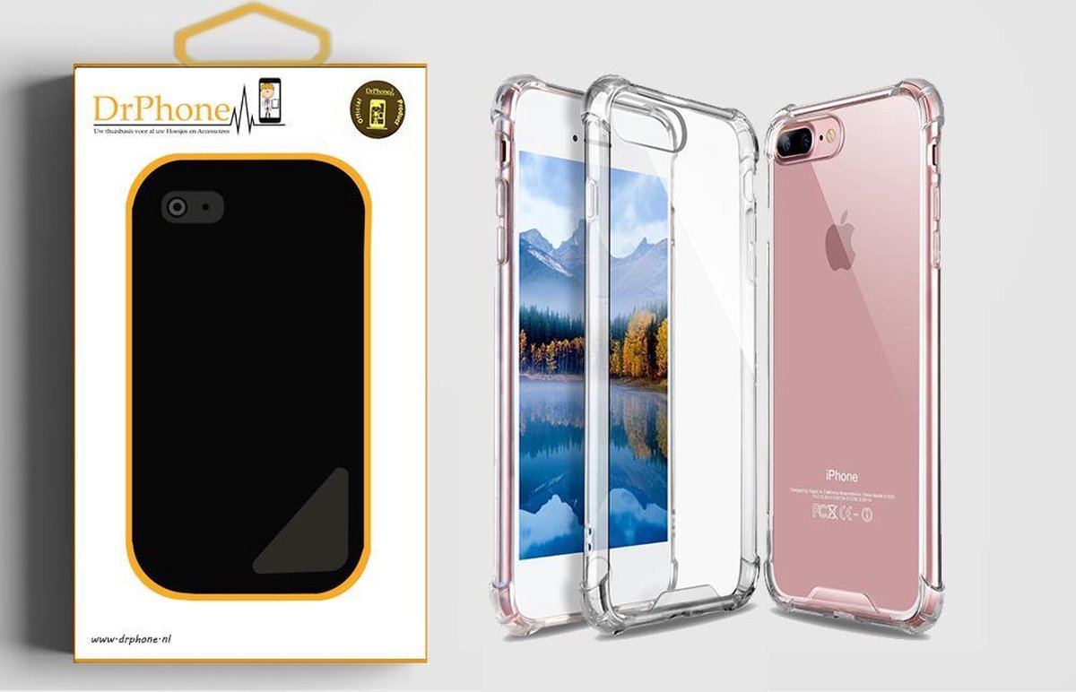 DrPhone iOS Smartphone 7/ 8 TPU Hoesje - Siliconen Shock Bumper Case -Backcover met Verstevigde randen voor extra bescherming