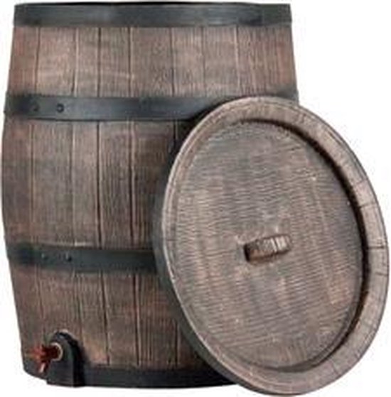 Baril de pluie en plastique Grain de bois 120 l