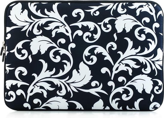 Wat leuk pleegouders ijzer Laptop sleeve tot 15.4 inch met barok print – Wit/Zwart | bol.com