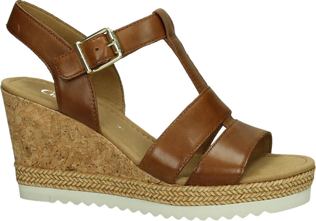 Gabor 65793 Sandalen op sleehak Dames Maat 35 5 Cognac 24 Cuoio Peanut Kork bol
