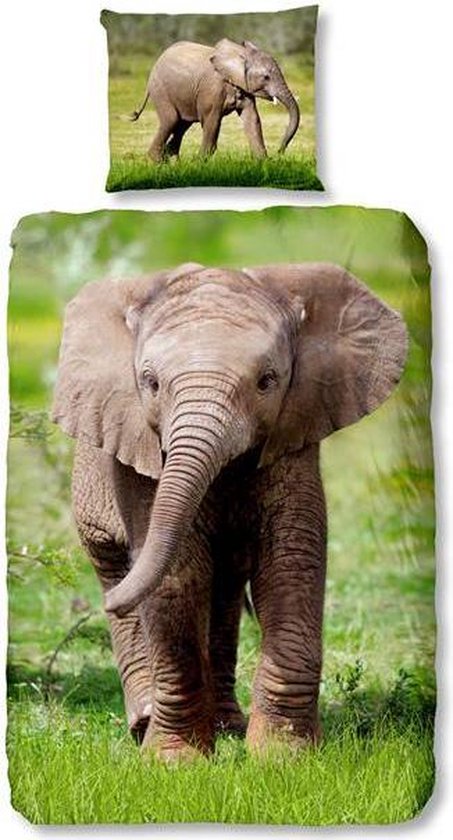 Good Morning Elephant Dekbedovertrek - Eenpersoons - 140x200/220 cm - Multi