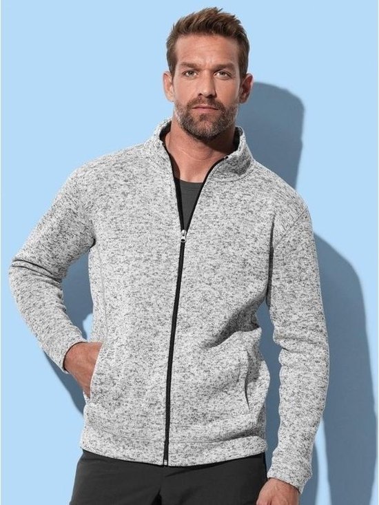 Fleece vest premium licht grijs voor heren - Outdoorkleding wandelen/camping