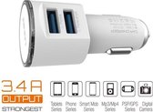 LDNIO C29 Dual USB Auto oplader 3.4A met 1 Meter Micro USB Kabel geschikt voor o.a LG Leon Nexus 5X Stylus 2 Xpower 2