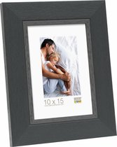 Deknudt Frames fotolijst S45CF2 - zwart - grijze bies - foto 13x18 cm