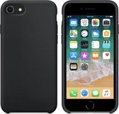 Luxe siliconen hoesje - zwart - voor Apple iPhone 7 en iPhone 8 - suède binnenkant