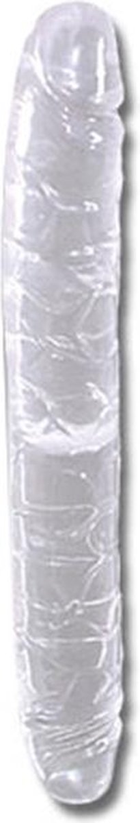 Goedkoopste You2Toys – Doorzichtige Dubbel Dildo met Aders en Eikel voor Spannende Duo Avonden – 34 cm – Transparant