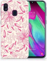 Bumper Cover Geschikt voor Samsung A40 Pink Flowers