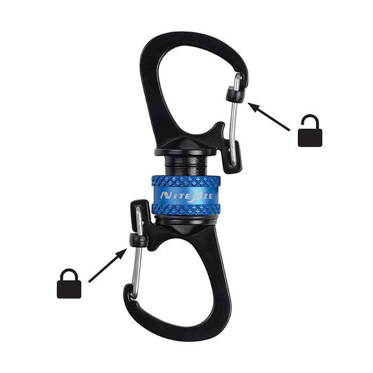 Nite Ize SlideLock 360° Locking Carabiner Blauw