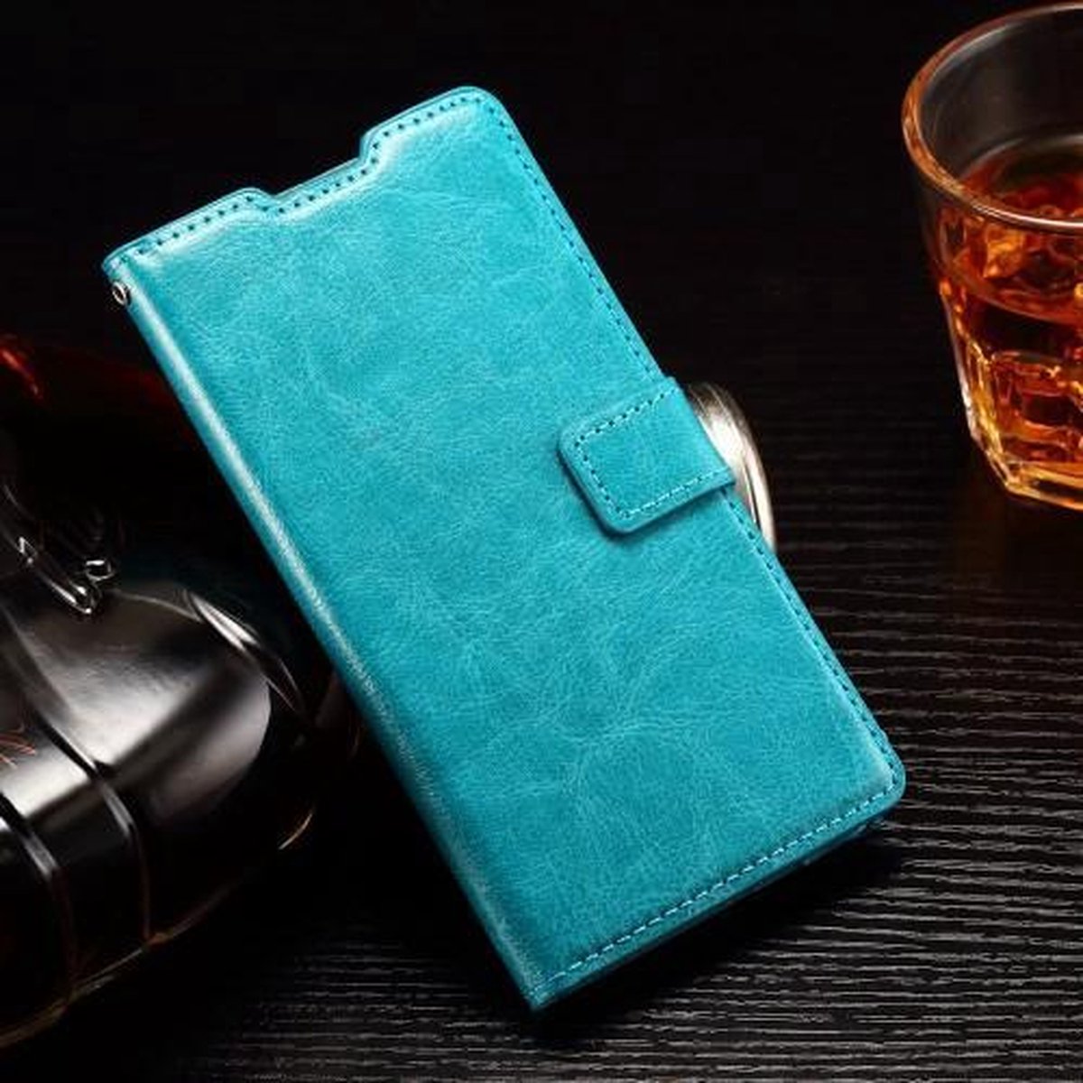 Telefoonoesje Geschikt voor: Samsung Galaxy A3 2017 portemonnee hoesje - blauw