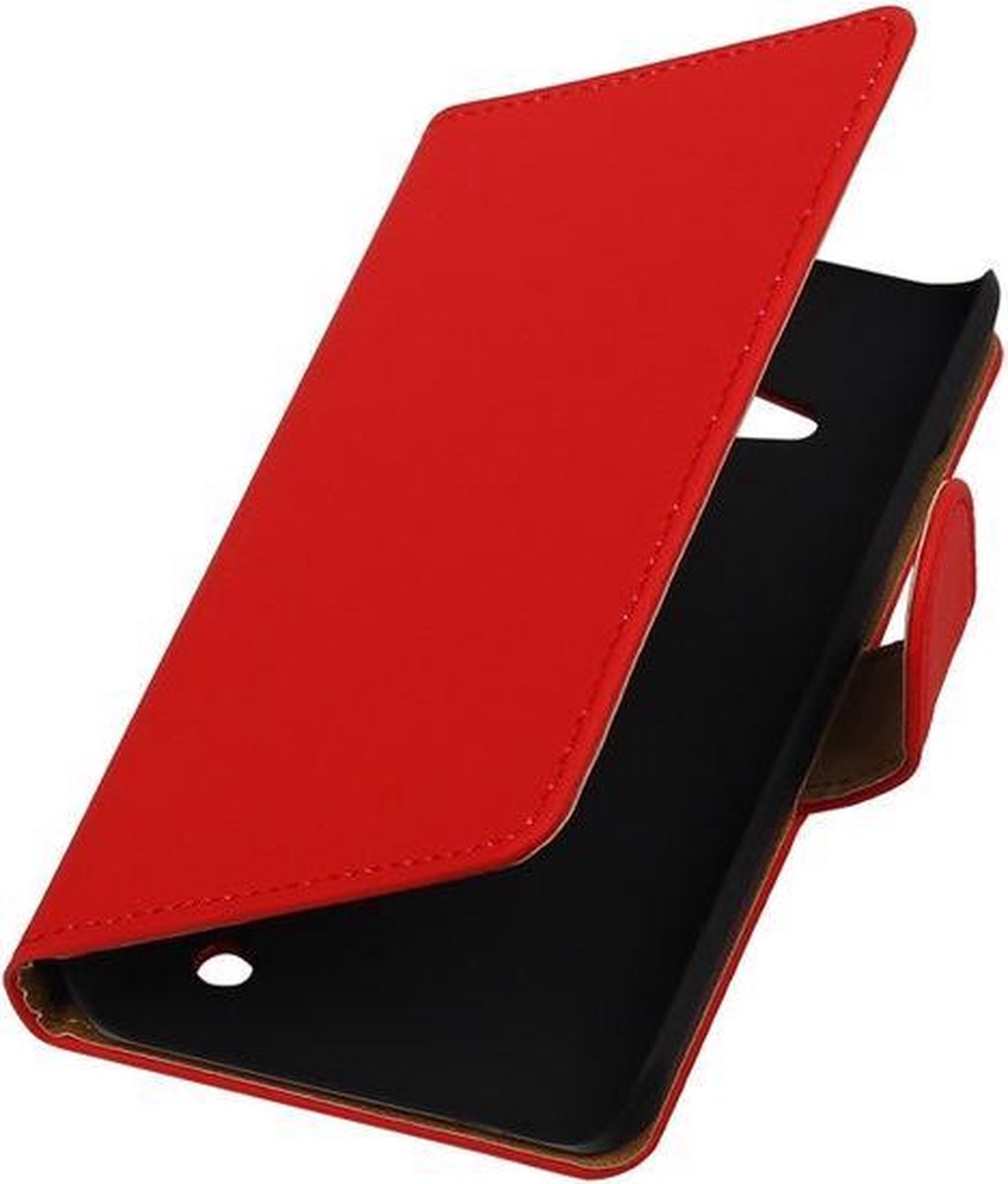 Rood Effen Booktype Microsoft Lumia 550 Wallet Cover Hoesje