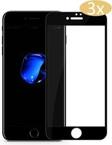 3 Stuks Apple iPhone 7 Screenprotector Glazen Gehard | Full Cover Volledig Beeld | Tempered Glass - van iCall