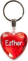 sleutelhanger - Esther - diamant hartvormig rood