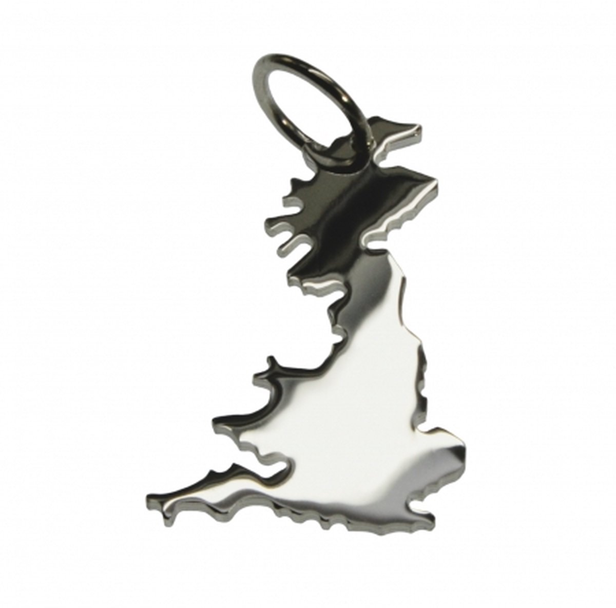 Zilveren Landkaart Engeland ketting hanger