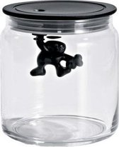 Alessi Gianni - Glazen pot met deksel 12 cm - Zwart