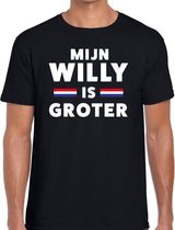 Zwart Mijn Willy is groter t-shirt - Shirt voor heren - Koningsdag kleding XXL