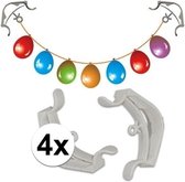 4 stuks ophangsysteem klemmen voor slingers/ballonnen - Hoekklemmen