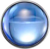 Quiges - Dames Click Button Drukknoop 18mm Glas Cat Eye Blauw - EBCM027
