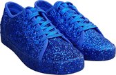 Glitter sneaker - Dames - Kobalt blauw/ donker blauw - Maat 40