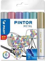 Pilot Pintor Metallic Verfstiften Set - Metal Set - Medium marker met 4,5mm punt - Inkt op waterbasis - Dekt op elk oppervlak, zelfs de donkerste - Teken, kleur, versier, markeer, schrijf, ka