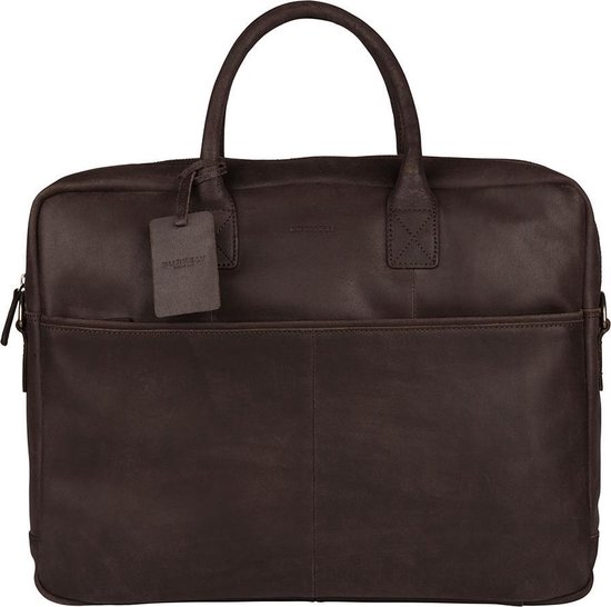 Foto: Burkely vintage max aktetas leder 44 cm laptopcompartiment