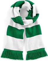 Beechfield Sjaal met brede streep groen/wit Unisex - sjaal lengte 182 cm
