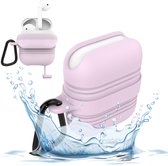 Waterdichte Hoesje geschikt voor Airpods 1 / Airpods 2 - Shock Proof Siliconen Waterproof Case Cover Hoes Roze