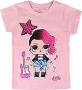 L.O.L. Surprise rock star T-shirt roze maat 104/110