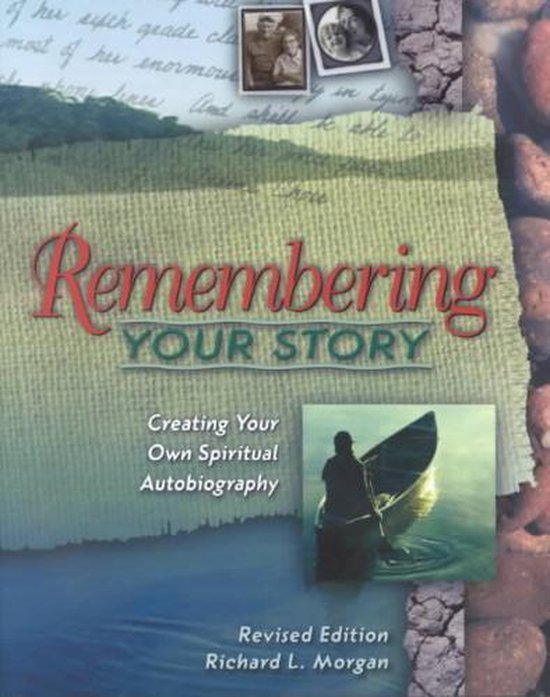 Boek kaft met de titel "Remembering YOUR STORY", met op de achtergrond een sloep op water en stenen.