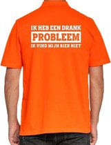 Koningsdag poloshirt / polo t-shirt Drank Probleem oranje heren - Koningsdag kleding/ shirts XXL