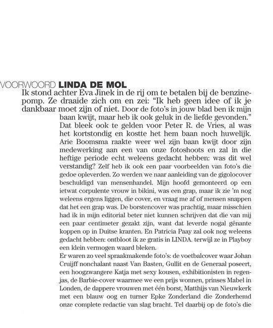 Tekstpagina met de titel 'VOORWOORD LINDA DE MOL'.