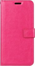 Bookcase Geschikt voor: Motorola Moto One - Roze - portemonnee hoesje