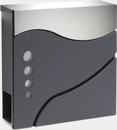 Brievenbus - enkel - 37x37x105 cm - muur - wandbrievenbus - adres - antraciet - B37