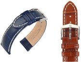 Hirsh Horlogeband -  Modena Goudbruin  - Leer - 18 mm