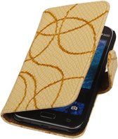 Geel Basketbal Hoesje Samsung Galaxy J1 Booktype Wallet Cover