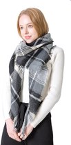 Geruite Omslagdoek – Black & White – Driehoek Sjaal - Shawl Dames