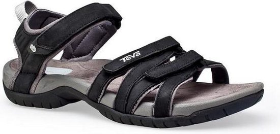 Teva TIRRA Leren - Dames Sandalen - Zwart/Grijs - Maat 36