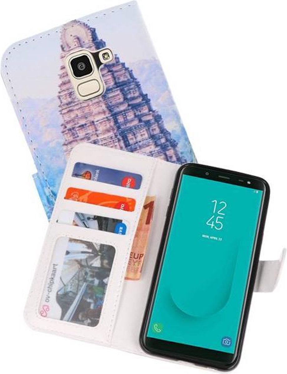 Temple 1 Bookstyle Hoesje Geschikt voor Samsung Galaxy J6 2018