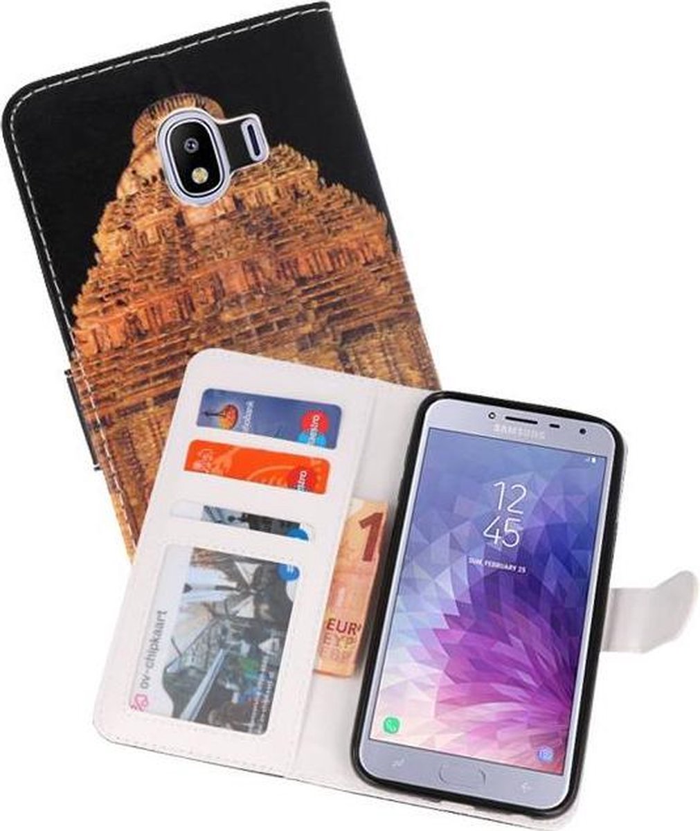 Temple 2 Bookstyle Hoesje Geschikt voor Samsung Galaxy J4 2018